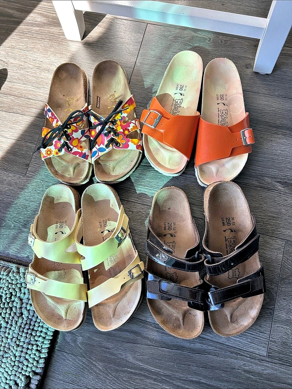 Birkenstock Papillio Sandals Multicolor & Orange lot 4 pair size 39 Ladies 8